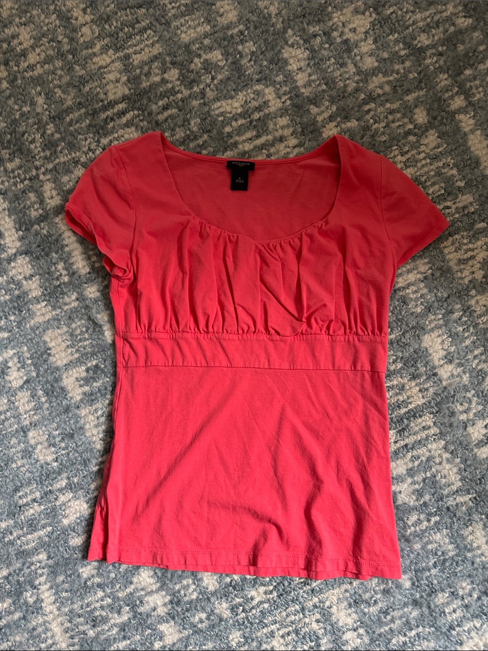 Ann Taylor Pink Scoop-Neck Short Sleeve Top